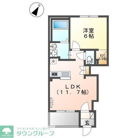 シャルール(1LDK/1階)の間取り写真