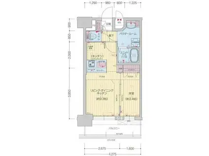 プレサンス桜山駅前アフォード(1LDK/8階)の間取り写真