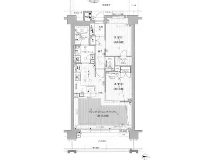 プレサンス グラン 名城公園(2LDK/2階)の間取り写真