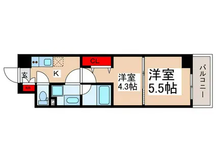 ALIVIS浦安(2K/3階)の間取り写真