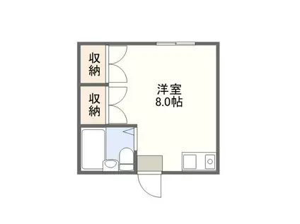 木宮コーポ(ワンルーム/5階)の間取り写真