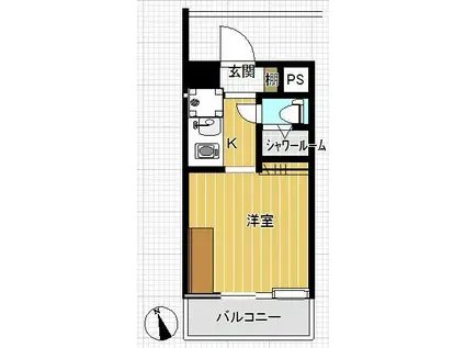 スカイコート明大前第2(ワンルーム/8階)の間取り写真