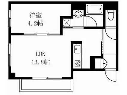 ルネスクラカタ(1LDK/3階)の間取り写真