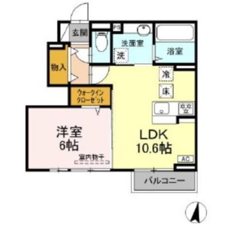 D-ROOMTOBA(1LDK/1階)の間取り写真