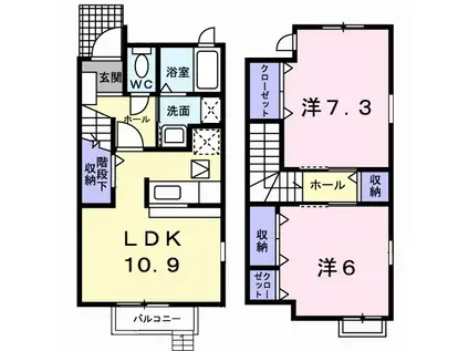 ファミールガーデン(2LDK/1階)の間取り写真