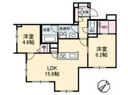 HELIANTHE南幸町(2LDK/1階)の間取り写真