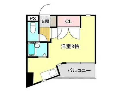 カーサ藤が丘(ワンルーム/2階)の間取り写真