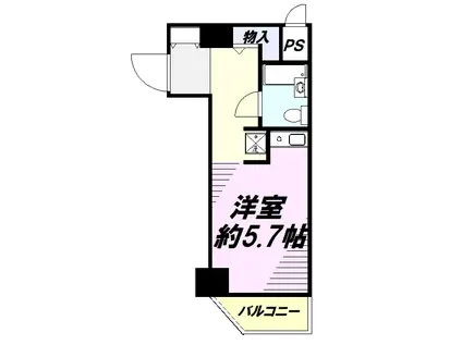 ライオンズマンシヨン八王子第二(ワンルーム/8階)の間取り写真