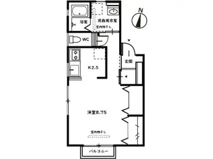 CARRY STONE(1K/2階)の間取り写真