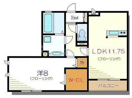 エクレール篠崎(1LDK/2階)の間取り写真