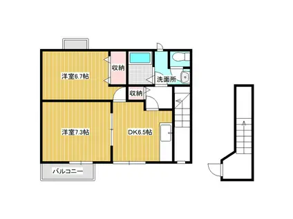 サミットヒルズ(2DK/2階)の間取り写真