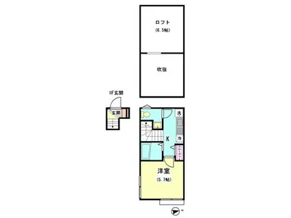 ROW HOUSE 南蒲田(1K/2階)の間取り写真