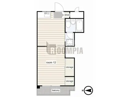 ロイヤルフラット(1DK/4階)の間取り写真