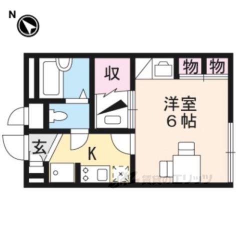 レオパレス東近江(1K/1階)の間取り写真