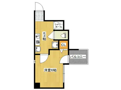 バインオーク イレブン(1K/9階)の間取り写真