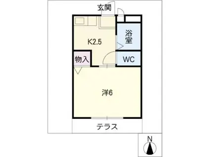アルカディア慧(1K/1階)の間取り写真