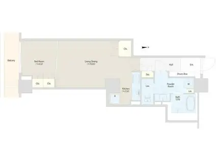 恵比寿ガーデンテラス弐番館(1LDK/5階)の間取り写真