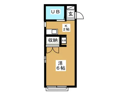 フラワーハイツK(ワンルーム/2階)の間取り写真