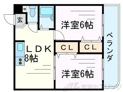 サンサーラ新大阪(2LDK/3階)の間取り写真