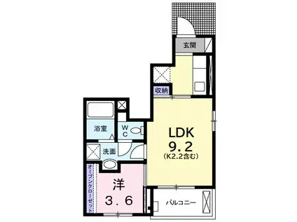 サニーフィールドVII(1LDK/1階)の間取り写真