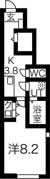 SEESAW清水町(1K/1階)の間取り写真