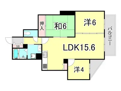 パークノヴァ夙川(3LDK/1階)の間取り写真