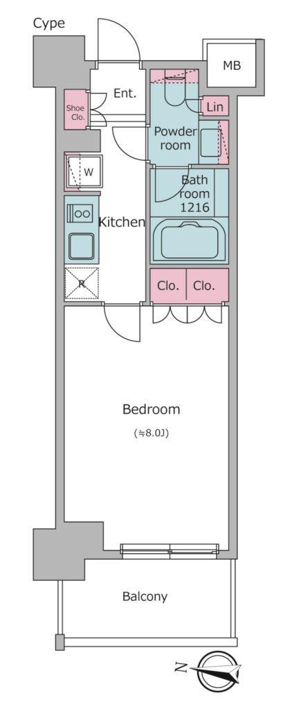 CORVAL住吉(1K/2階)の間取り写真