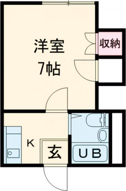 ヴィレッタ平野(1K/2階)の間取り写真
