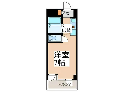 CKすずかけ台(1K/5階)の間取り写真