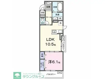 メゾン・ド・フロレゾン(1LDK/3階)の間取り写真