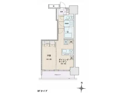エスティメゾン錦糸町II(1LDK/2階)の間取り写真