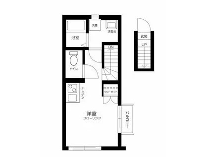 カーサ西巣鴨(ワンルーム/2階)の間取り写真