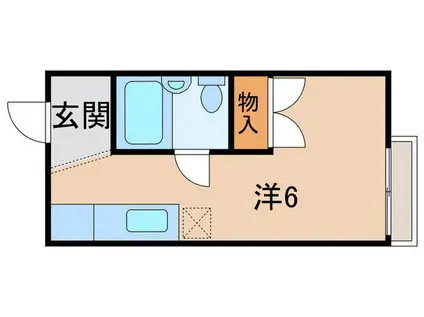 ハイツスリーエム(ワンルーム/2階)の間取り写真