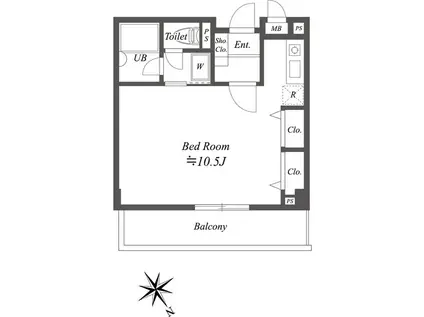 ブルームライフ戸田公園(ワンルーム/3階)の間取り写真