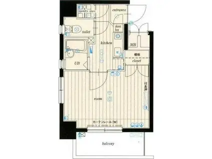 サンテミリオン門前仲町(1K/9階)の間取り写真