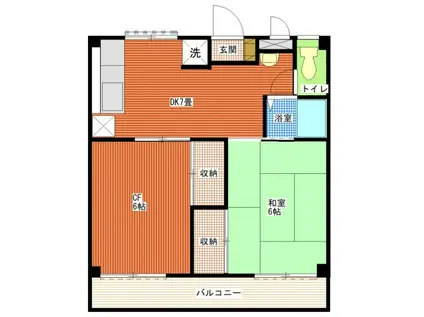 メゾンサノ(2DK/2階)の間取り写真