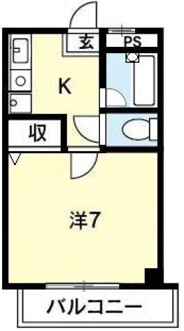 レジデンス佐古一番館(1K/3階)の間取り写真