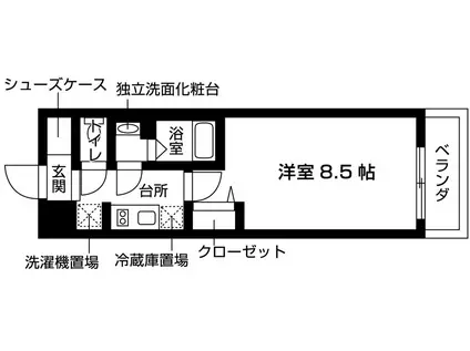 トレジャーマンションII(1K/2階)の間取り写真