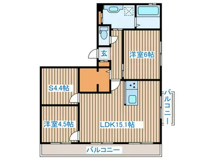 スカイタウンC棟(2SLDK/3階)の間取り写真