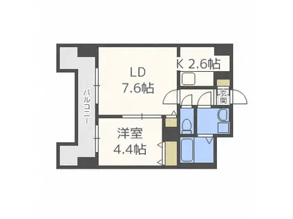 レジディア札幌駅前(1LDK/7階)の間取り写真