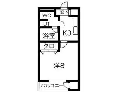 ジークレフ王子(1K/2階)の間取り写真