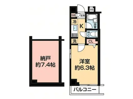 ブライズ新宿中井(1SK/1階)の間取り写真
