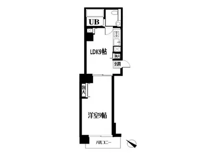 ルーラル20番館(1DK/10階)の間取り写真