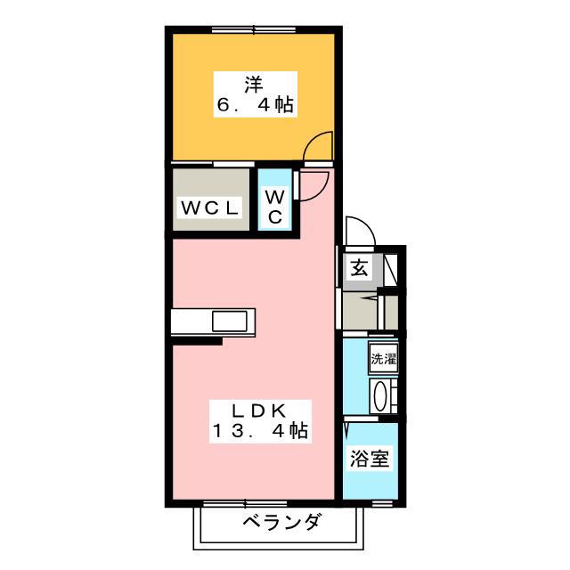 シャーメゾン富良野A棟(1LDK/2階)の間取り写真