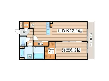 エスパース泉中央(1LDK/3階)の間取り写真