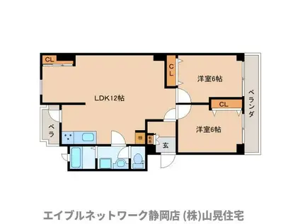 スイート・ジェントリー(2LDK/4階)の間取り写真