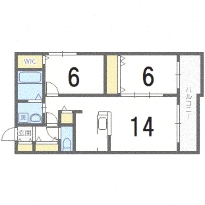 SUITE KAMS(2LDK/4階)の間取り写真