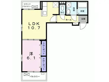 マーレ南長崎(1LDK/2階)の間取り写真