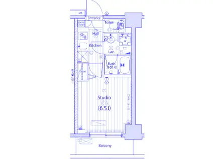 ガーラ・シティ横浜反町(1K/7階)の間取り写真