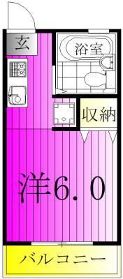 DRホームズ松戸(ワンルーム/2階)の間取り写真
